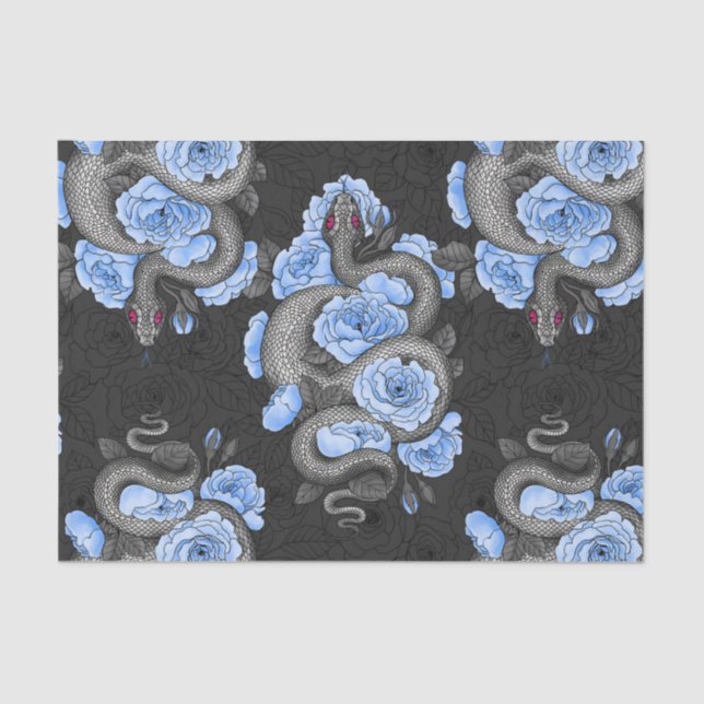 Papel De Seda Snakes and blue roses (Anverso)