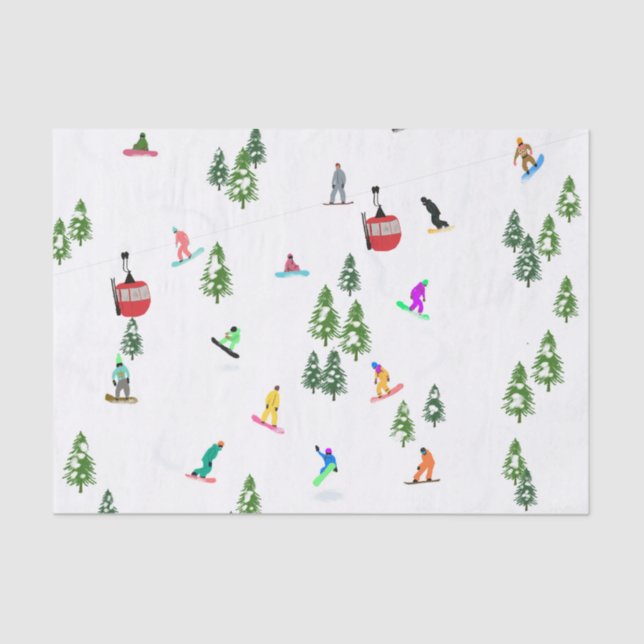 Papel De Seda Snowboarder moderno Snowboard (Anverso)