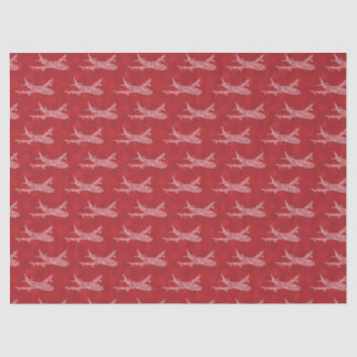 Papel De Seda Snowflake Airplane on red.