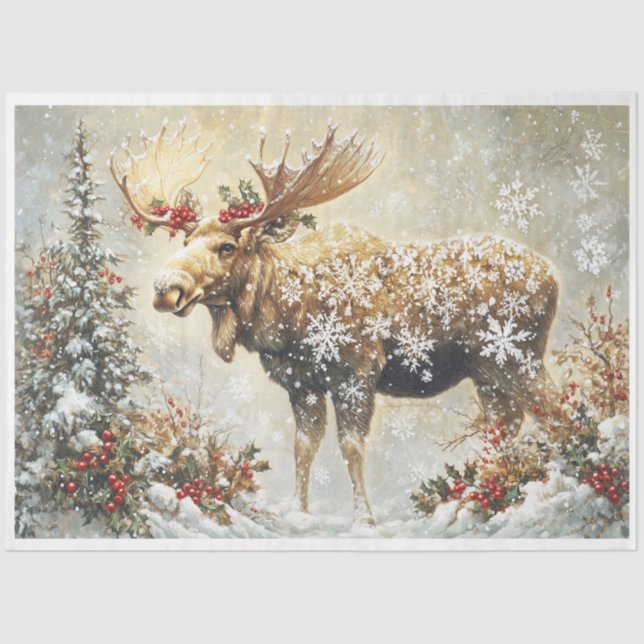 Papel De Seda Snowflake Moose (Anverso)
