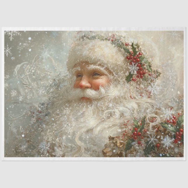 Papel De Seda Snowflake Santa (Anverso)