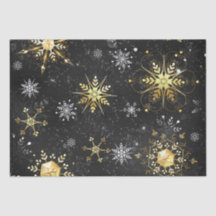 Snowflakes Gold Black Navidades Gift