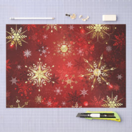 Papel De Seda Snowflakes Red Xmas Navidades Regalo
