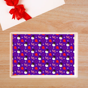 Papel De Seda Snowflakes Snowman Candy Canes fondo azul