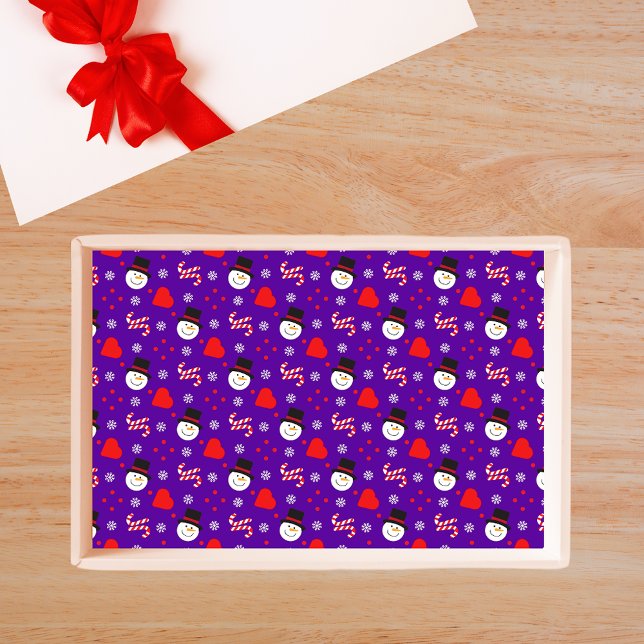 Papel De Seda Snowflakes Snowman Candy Canes fondo azul (Snowflakes Snowman Candy Canes Blue Background Tissue Paper)