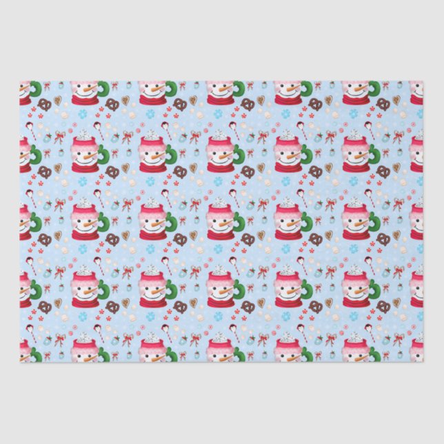 Papel De Seda Snowman Hot Chocolate Fun (Anverso)
