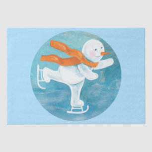 Papel De Seda Snowman Ice Skater