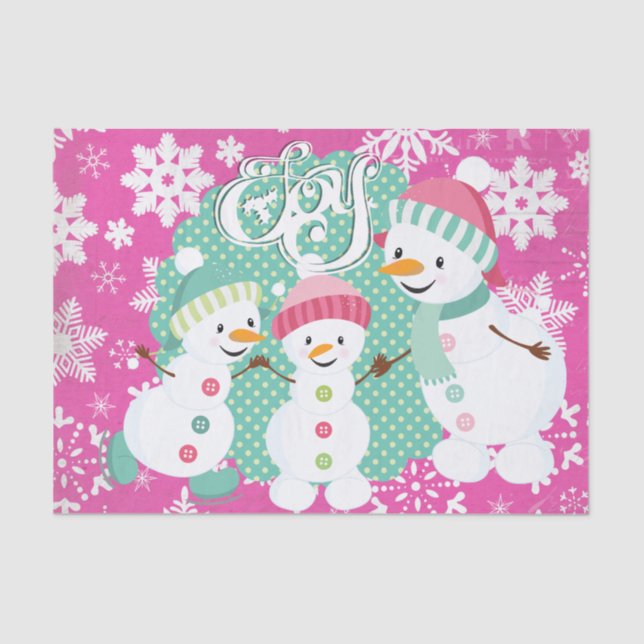 Papel De Seda Snowman Joy Tissue Paper (Anverso)