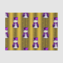 Snowman púrpura sobre Navidades de oro