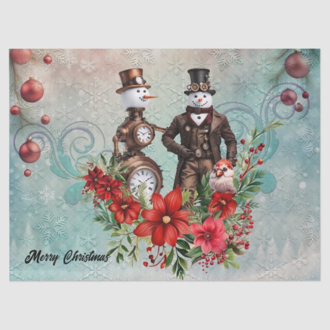 Papel De Seda snowman steampunk y snowpunk (Anverso)