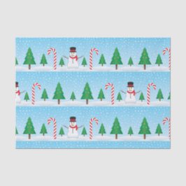 Papel De Seda Snowman y Candy Cane Winter Wonderland