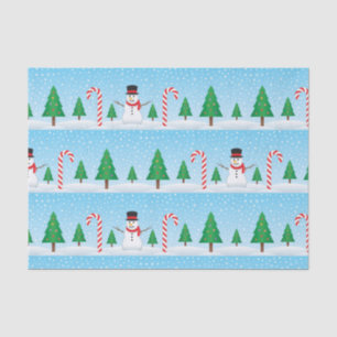 Papel De Seda Snowman y Candy Cane Winter Wonderland