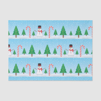Papel De Seda Snowman y Candy Cane Winter Wonderland
