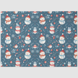 Papel De Seda Snowmen Berries Candy Canes Navidades