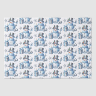 Papel De Seda Snowmen plateado