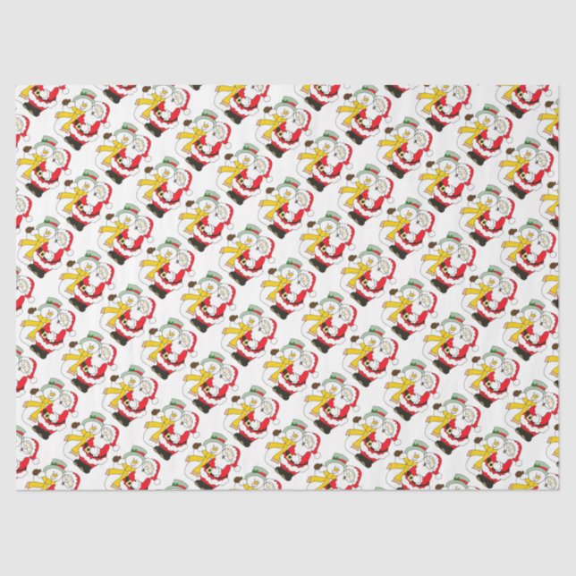 Papel De Seda Snowmen y Santa (Anverso)