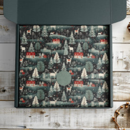 Papel De Seda Snowy Winter Farmhouse
