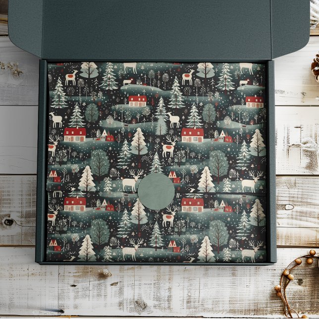 Papel De Seda Snowy Winter Farmhouse (Subido por el creador)