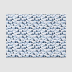Papel De Seda Snowy Winter Landscape Tejido Paper