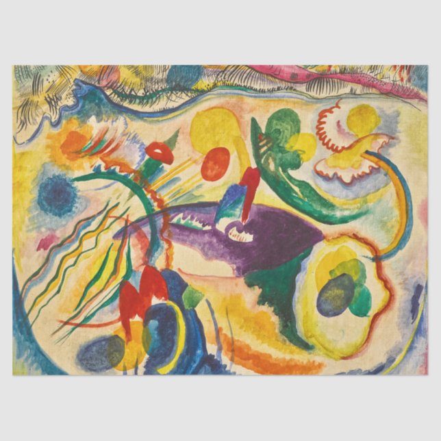 Papel De Seda Sobre el tema del último fallo de Kandinsky (Anverso)