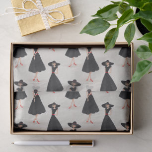 Papel De Seda Sociedad del Pequeño Vestido Negro Moda Linda y Ca