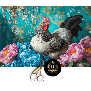 Papel De Seda Sofisticadas peonías de gallina de Pascua Decoupag