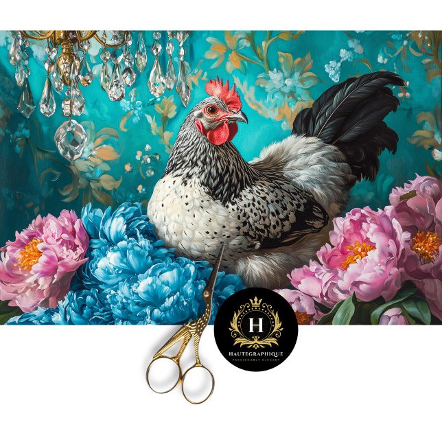 Papel De Seda Sofisticadas peonías de gallina de Pascua Decoupag (Subido por el creador)