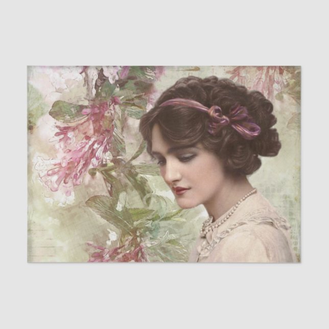 Papel De Seda Sofisticado retrato de joven victoriana (Anverso)