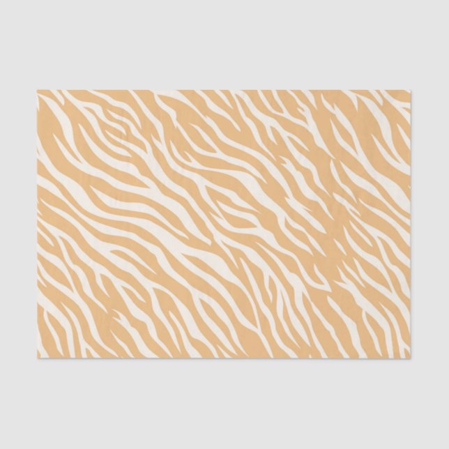 Papel De Seda Soft Beige White Neutral Tiger Stripe Decoupage (Anverso)