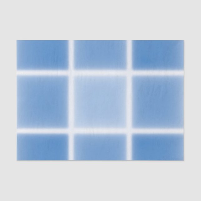 Papel De Seda Soft Blue Grid Tile Pattern (Anverso)