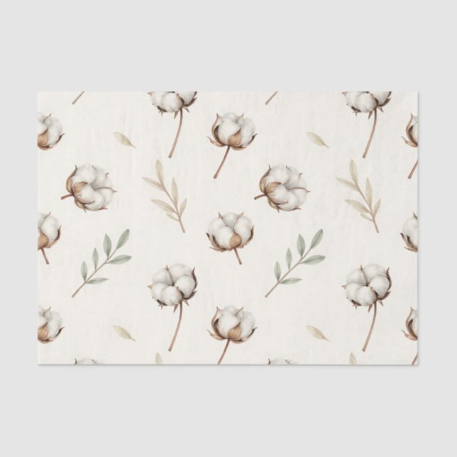 Papel De Seda Soft Cotton Blossom Botanical Pattern (Anverso)