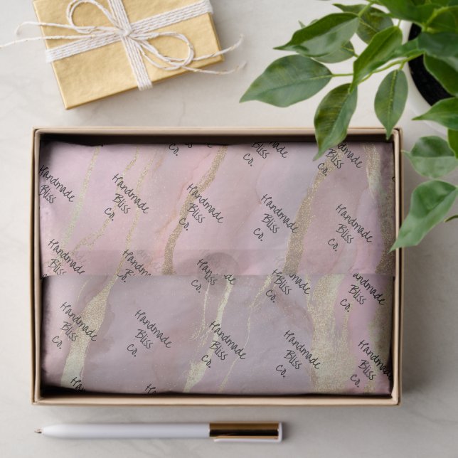 Papel De Seda Soft Gold Peach Marble (Regalo )