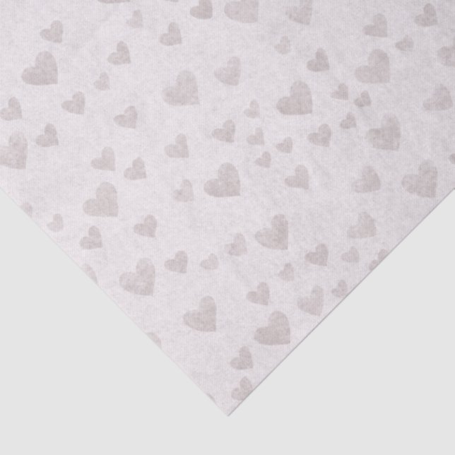 Papel De Seda Soft Neutral Hearts Tissue Paper (Detalle)