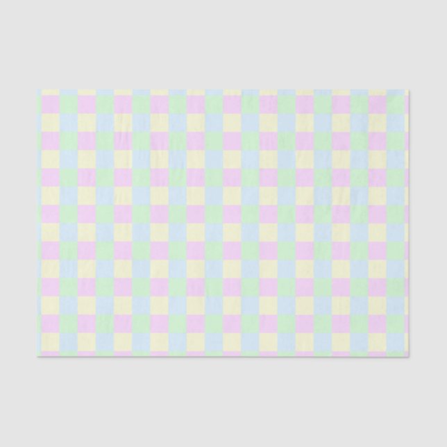 Papel De Seda Soft Pastel Squares Pattern (Anverso)