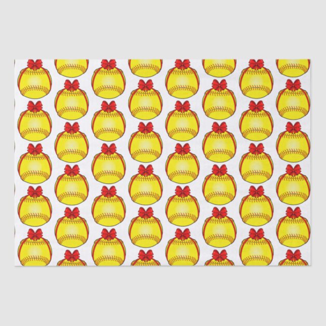 Papel De Seda Softball con arco de Navidades (Anverso)