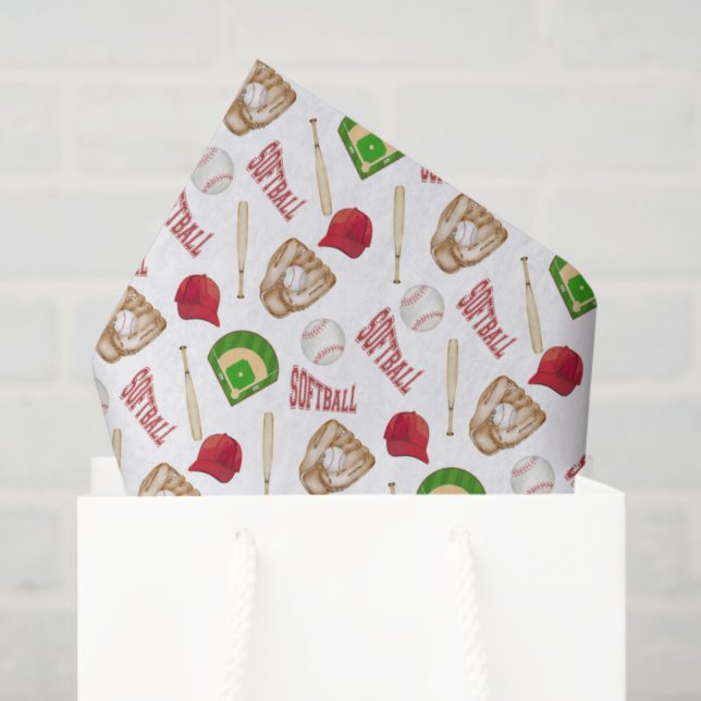 Papel De Seda Softball Tissue Paper (Bolsa de regalo)