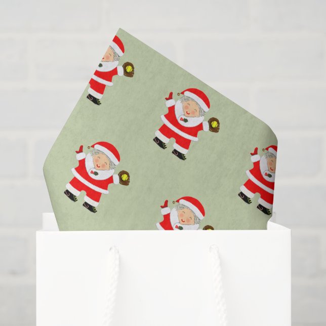 Papel De Seda Softbol de Navidad Deportes (Bolsa de regalo)