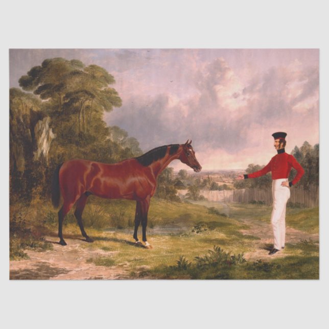 Papel De Seda Soldado con el caballo de un oficial (Anverso)