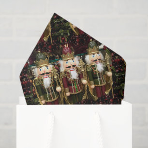 Papel De Seda Soldados de Cascanueces Dorados de Navidad