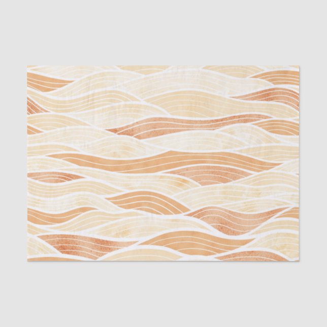 PAPEL DE SEDA SOMBRAS DE PATRONES DE OLA DE PAZ (Anverso)