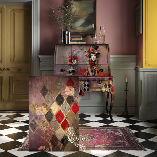 Papel De Seda Sombrerero Elegante Harlequín Flor de Diamante