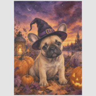 Papel De Seda Sombrero de bruja de Bulldog Francés Halloween