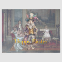 Sombrero de copa de conejo vintage Feliz Pascua