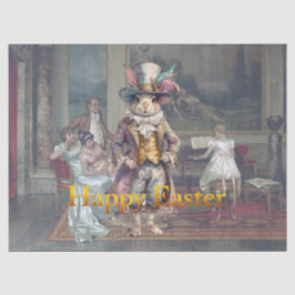 Papel De Seda Sombrero de copa de conejo vintage Feliz Pascua