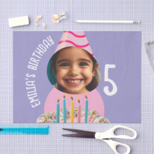 Papel De Seda Sombrero De Pastel De Cumpleaños Con Foto Personal