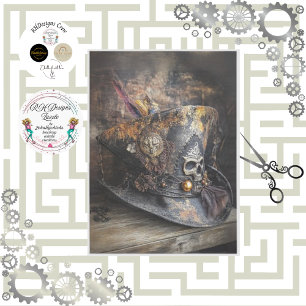Papel De Seda Sombrero de pirata rústico tricornio decoupage Plu