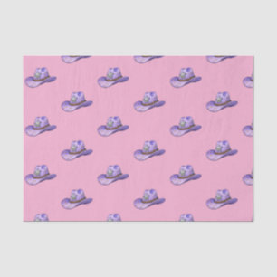 Papel De Seda Sombrero de vaquera morado claro - fondo rosa