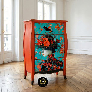 Papel De Seda Sombrero jaula de pájaro vintage decoupage floral