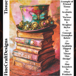 Papel De Seda Sombrero Steampunk & Libros de Fantasía CZ6L Decou