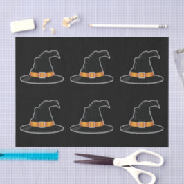 Papel De Seda Sombreros de Bruja Naranja Patrón de Halloween